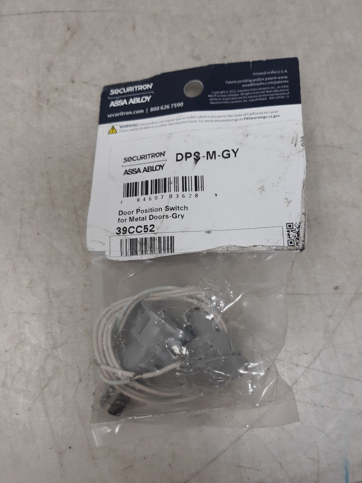 Securitron DPS-M-GY Door Position Switch for Metal Doors - Grey