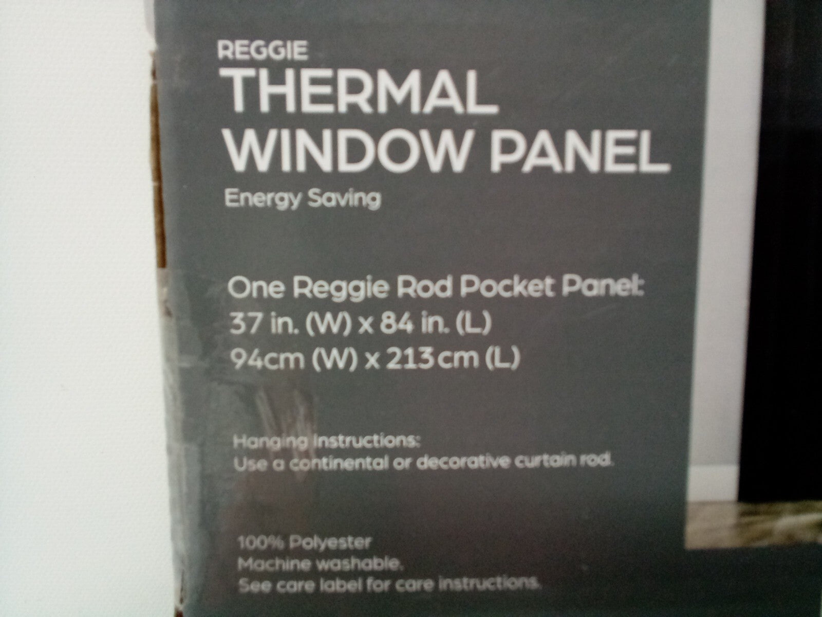 REAL LIVING REGGIE THERMAL WINDOW PANEL 37IN WIDTH X 84 IN LONG