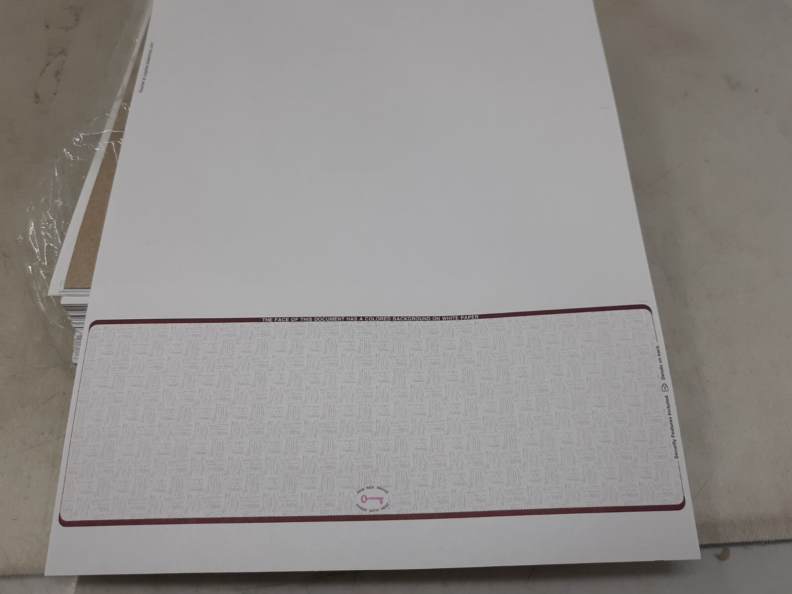 Security Laser Checks Blank- Checks on Bottom (Gold) 250 Sheets