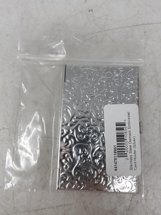 Stainless Steel Damask Emmbossed Card Holder
