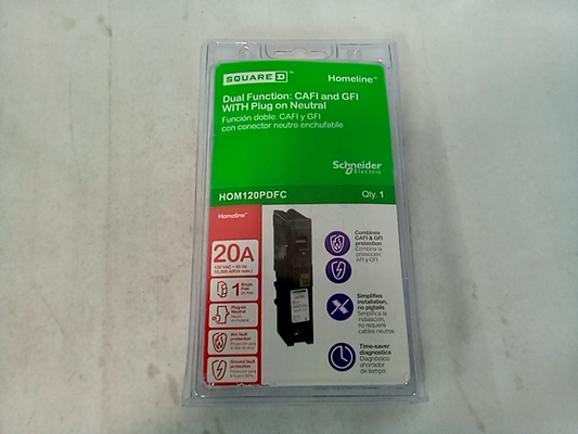 Square D by Schneider Electric Breaker 20A Cafci/Gfci 1 Pole HOM120PDFC