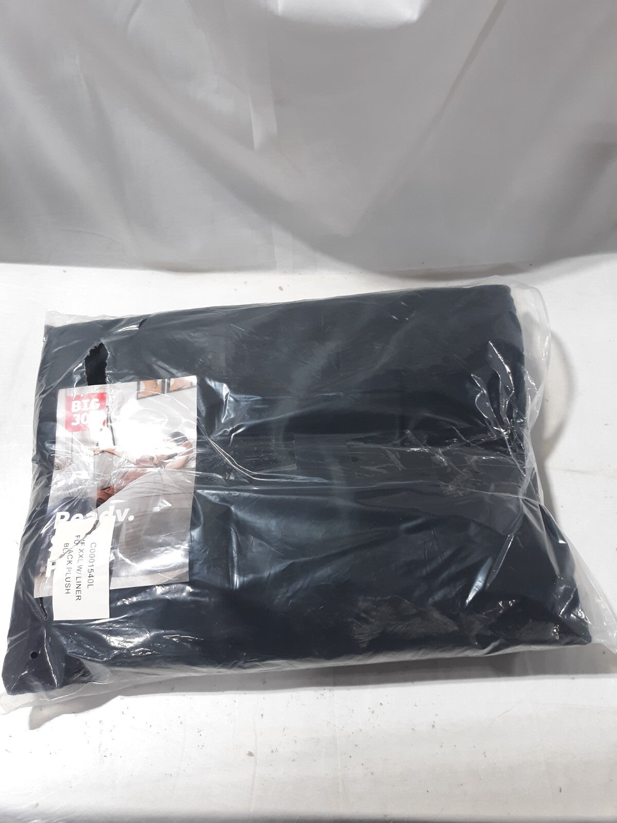 Big Joe Fuf XXL Bean Bag Cover w/ Liner Black Plush C0001540L