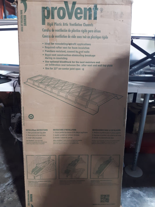 ProVent Rigid Plastic Attic Ventilation Channels - 50 Pack for 22" On-Center Joi