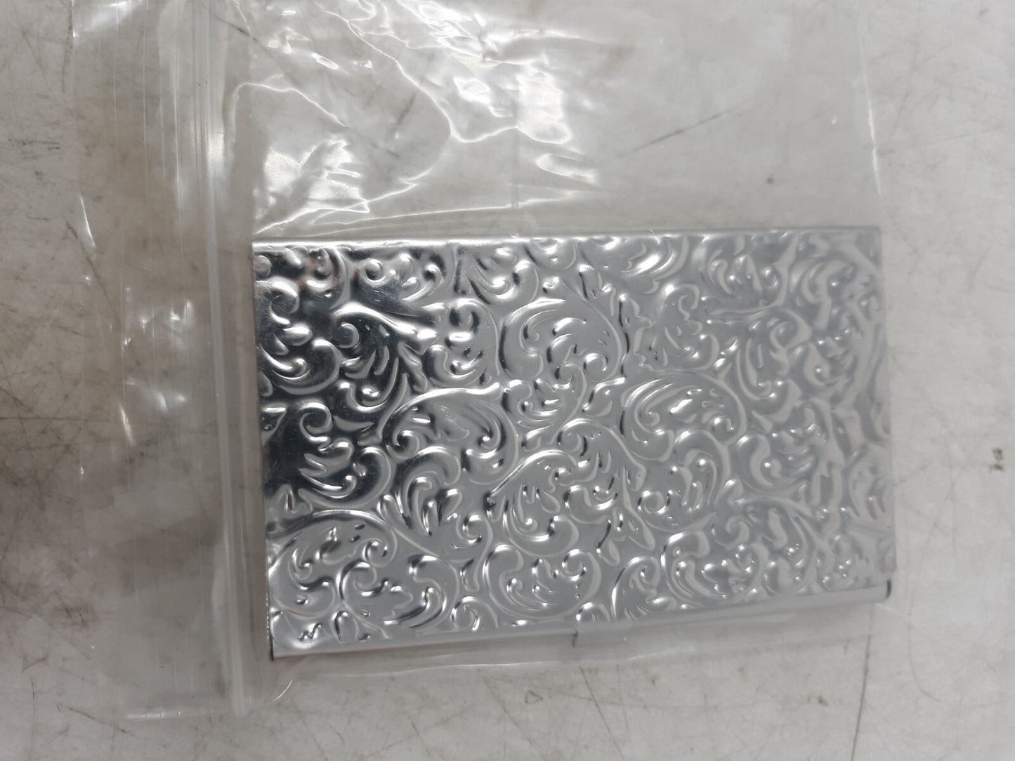 Stainless Steel Damask Emmbossed Card Holder