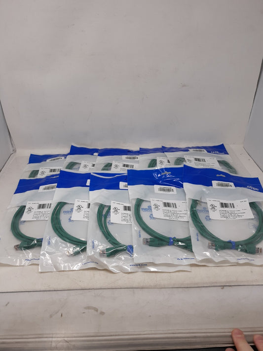 Lot of 10 Leviton Cat 6 Green 5' Ethernet LAN Patch Cord 62460-5G