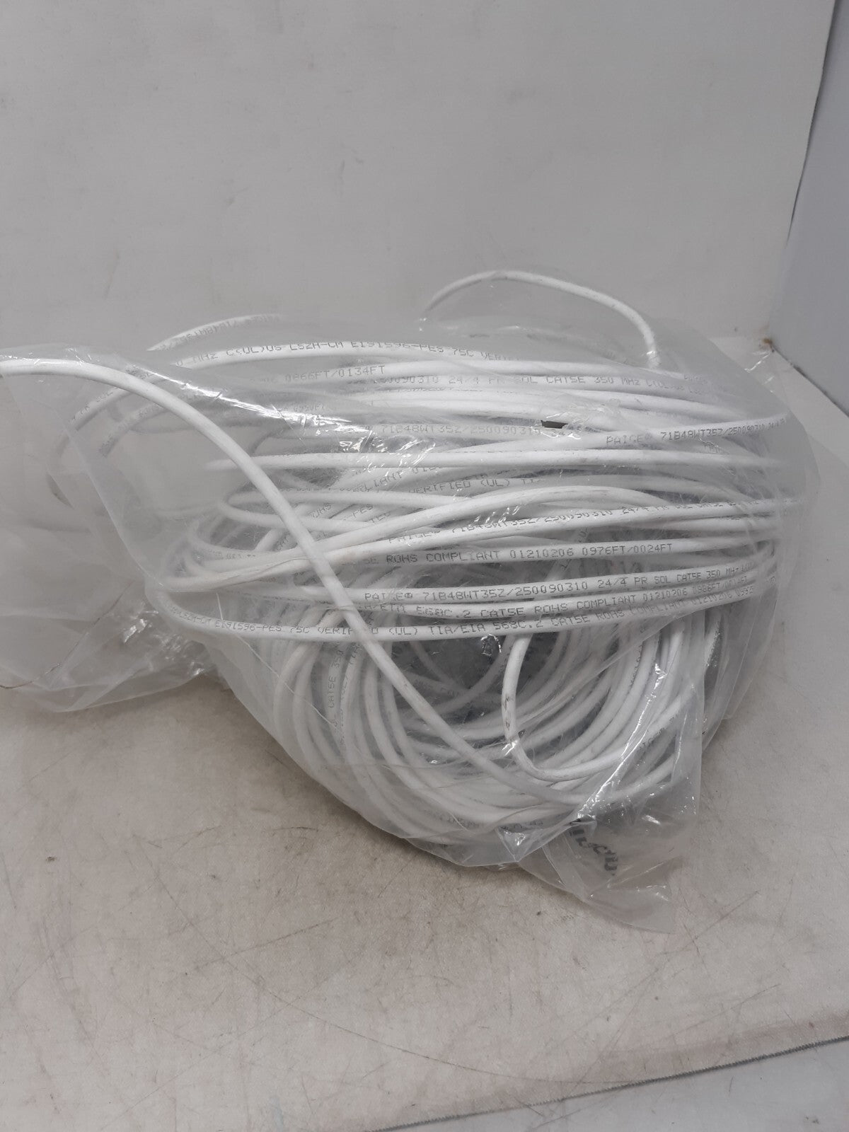 Paige 71B48WT35Z CAT 5e CMR UV 24/4pr Sol Ethernet Cable Spool 100ft White