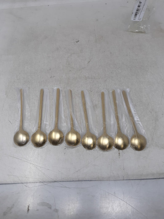 Set of 8 Gold Plated Demi Spoon 5.3" - Stirring Coffee Espresso Demitasse