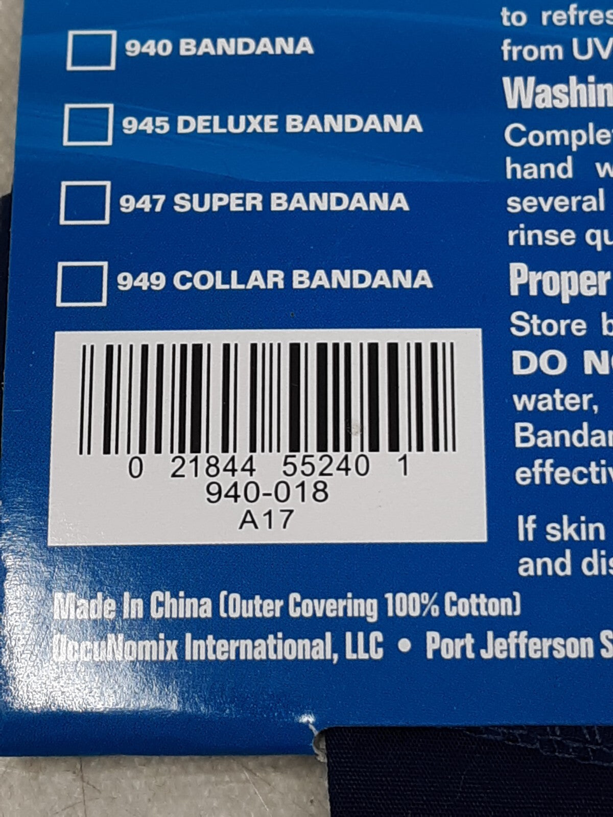 Miracool® Neck Bandana - - Navy- Heat Stress Gear Cooling occunomix