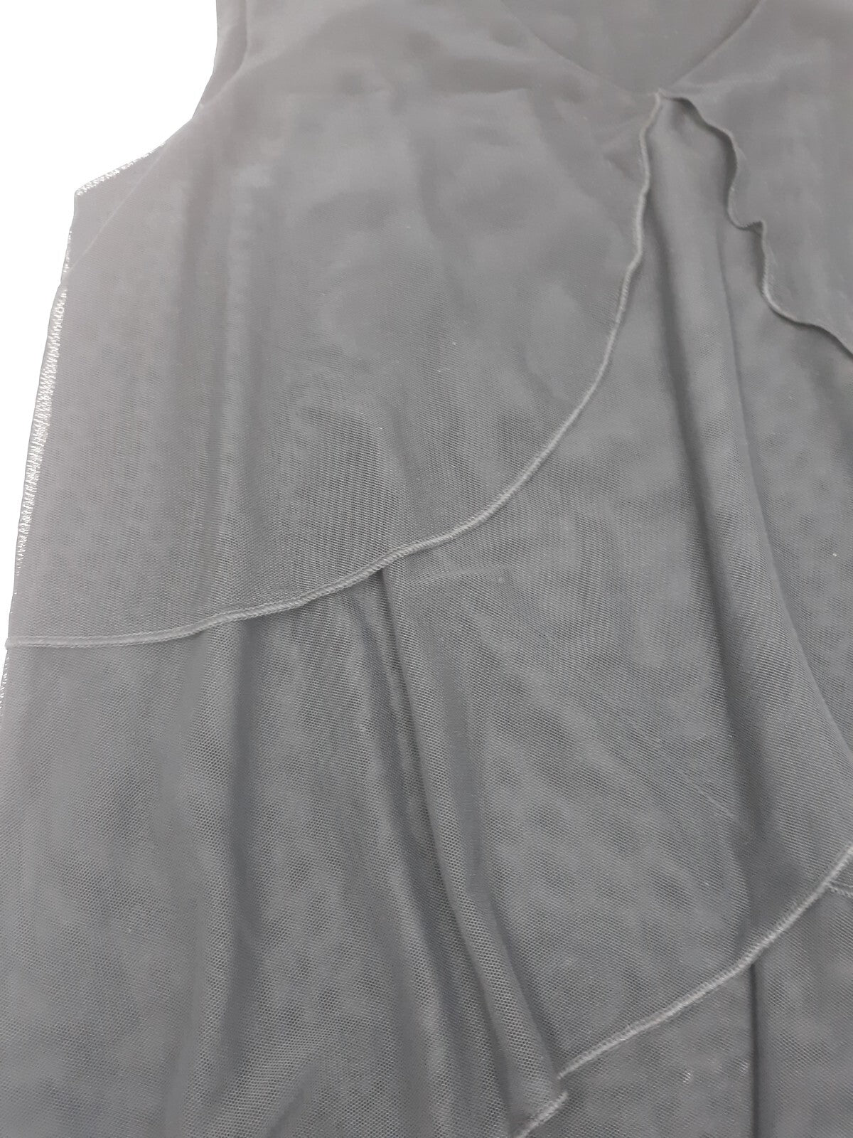 Michael Tyler Chic Tank Top Sheer Overlay Womens Small Black