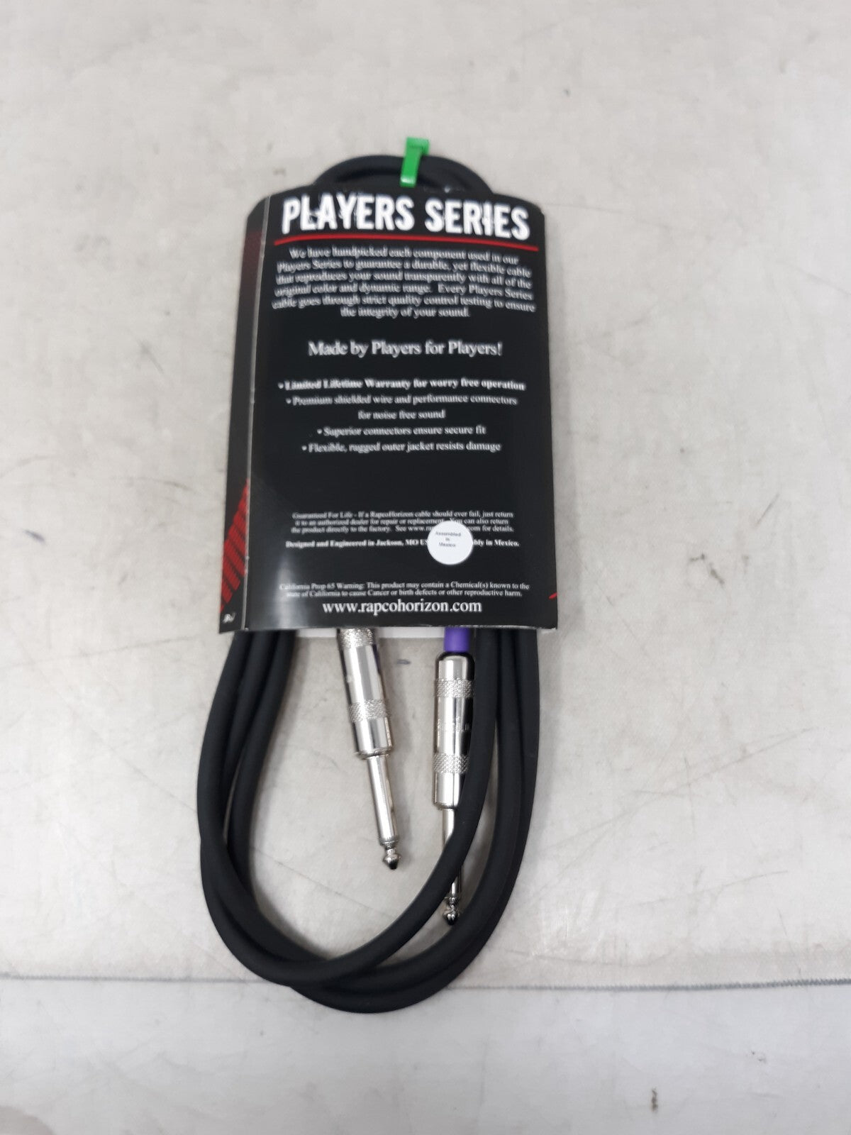 RapcoHorizon G1-6 6FT 1/4 to 1/4 Guitar/Instrument Cable