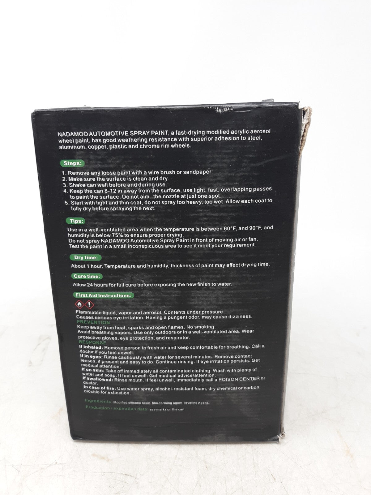 Nadamoo Aluminum Wheel Spray Paint Graphite - 2 Cans - Aerosol for Wheels, Trim