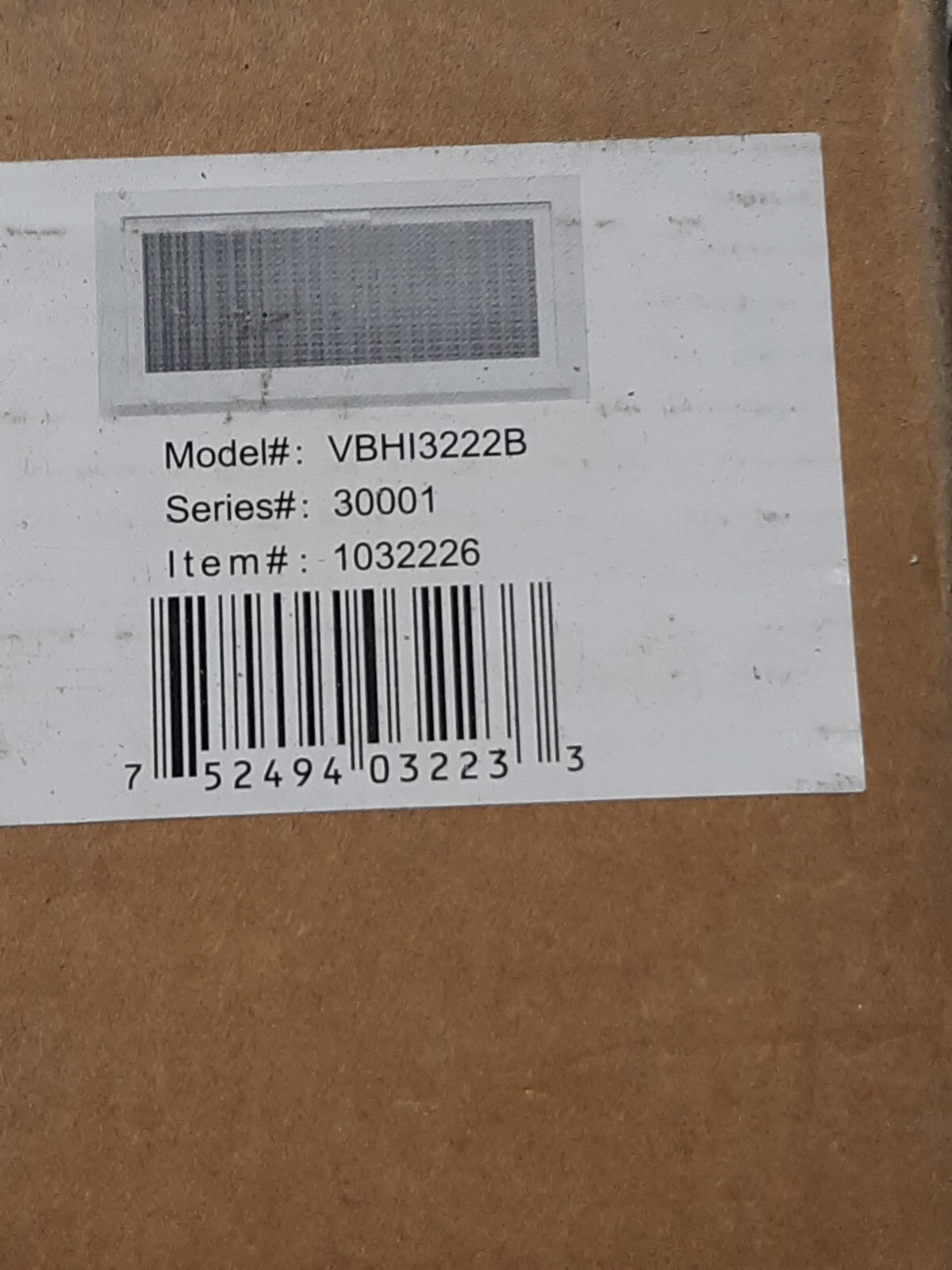 Vinyl Hopper Window VBHI3222B White 32"x22" Crank Handle Screen Included