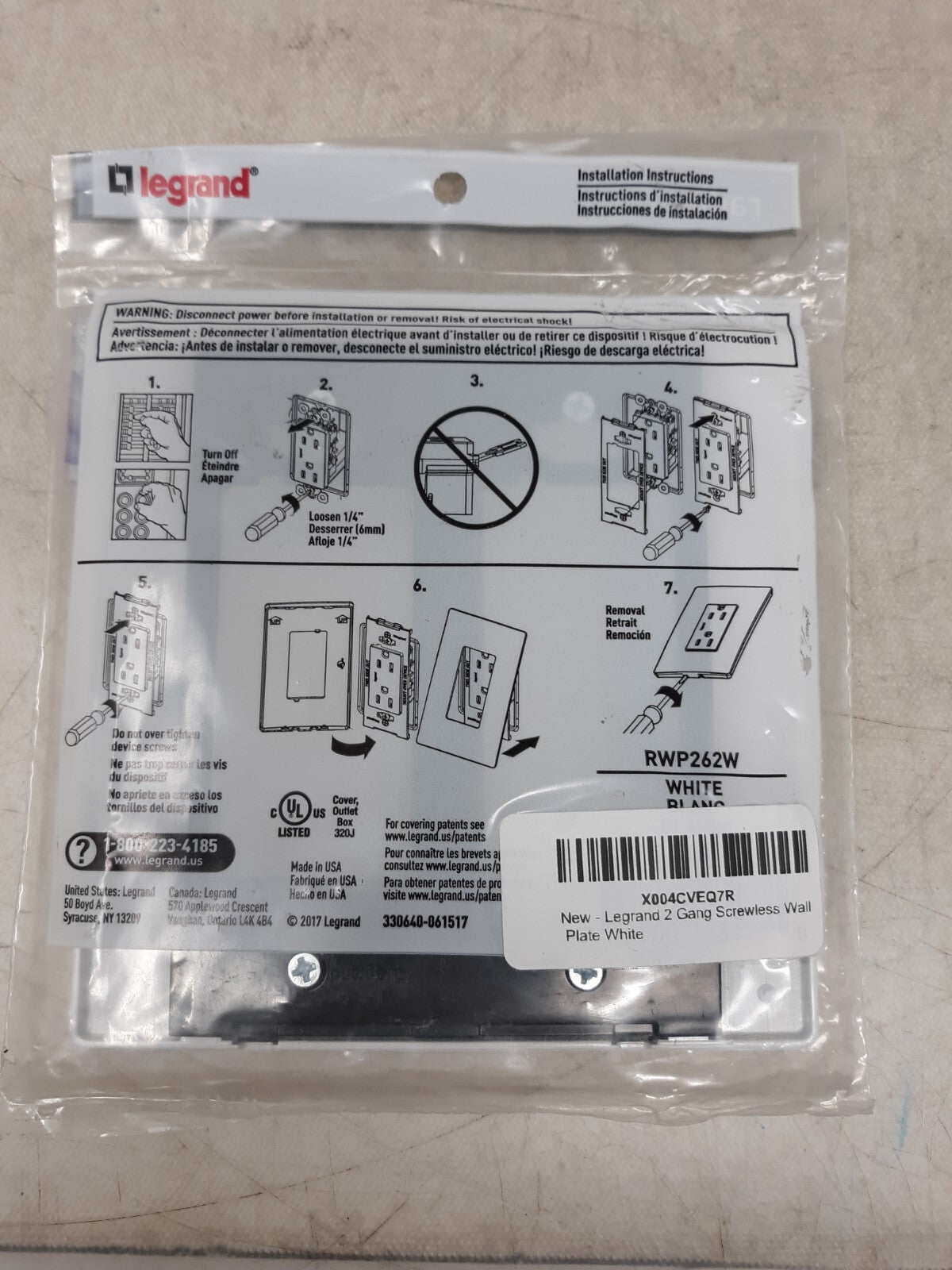 RWP262W - RADIANT TWO SCREWLESS WALL PLATE - WHITE FINISH