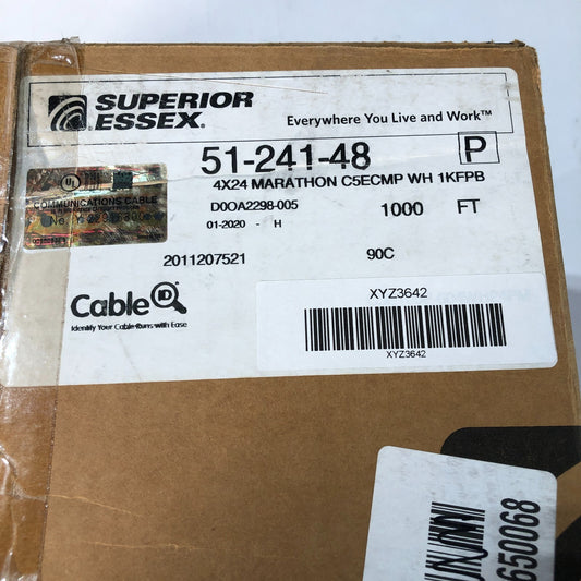 Superior Essex 51-241-48 Marathon C5ECMP White Cable: 148 ft