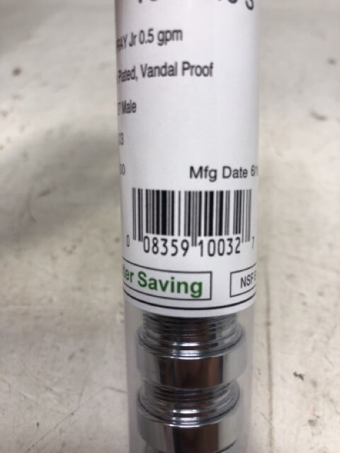 Spray Male Aerator 15/16 In.-27, 0.5 GPM, Vandal Proof, Chrome Plated