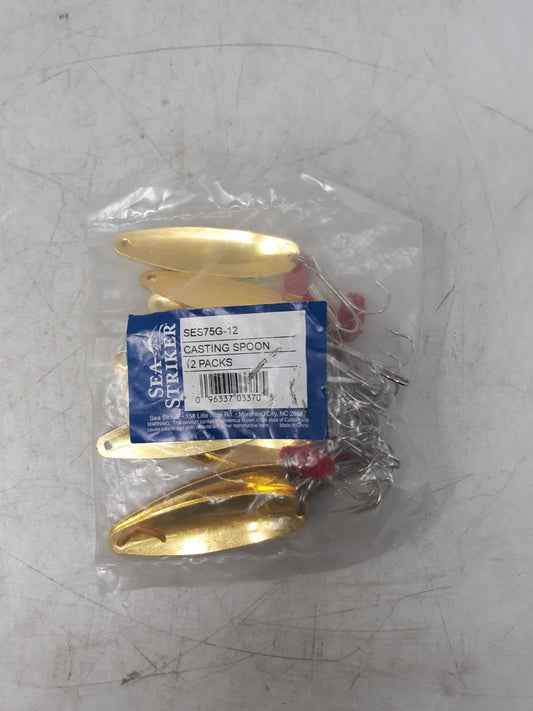 Sea Striker SES75G-12 Gold Casting Spoon 2.5" Saltwater Fishing Lures Lot of 12