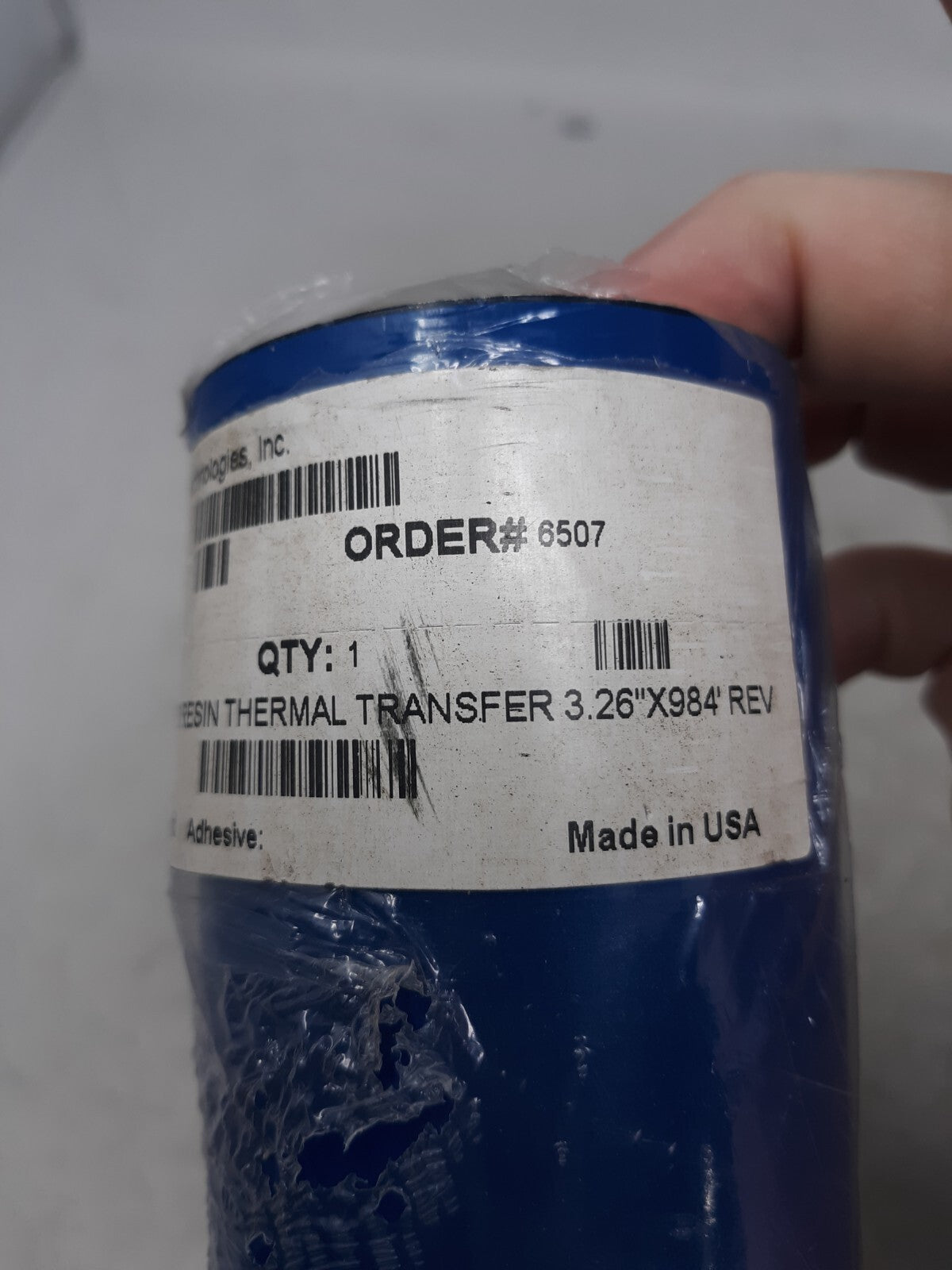 RLG TR4070 Resin Thermal Transfer Ribbon 3.26" x 984' 899-79030-003 Lot of 2