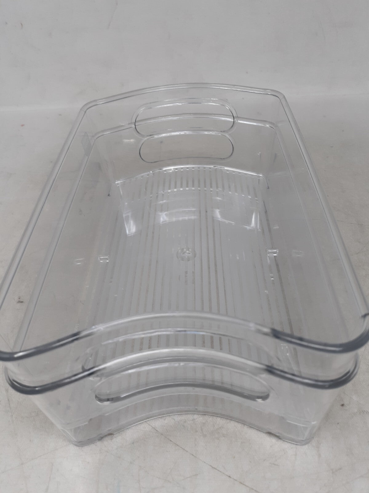 Lot of 2 Smart Design Stackable Clear Refrigerator Storage Bin 6" x 3" x 10"