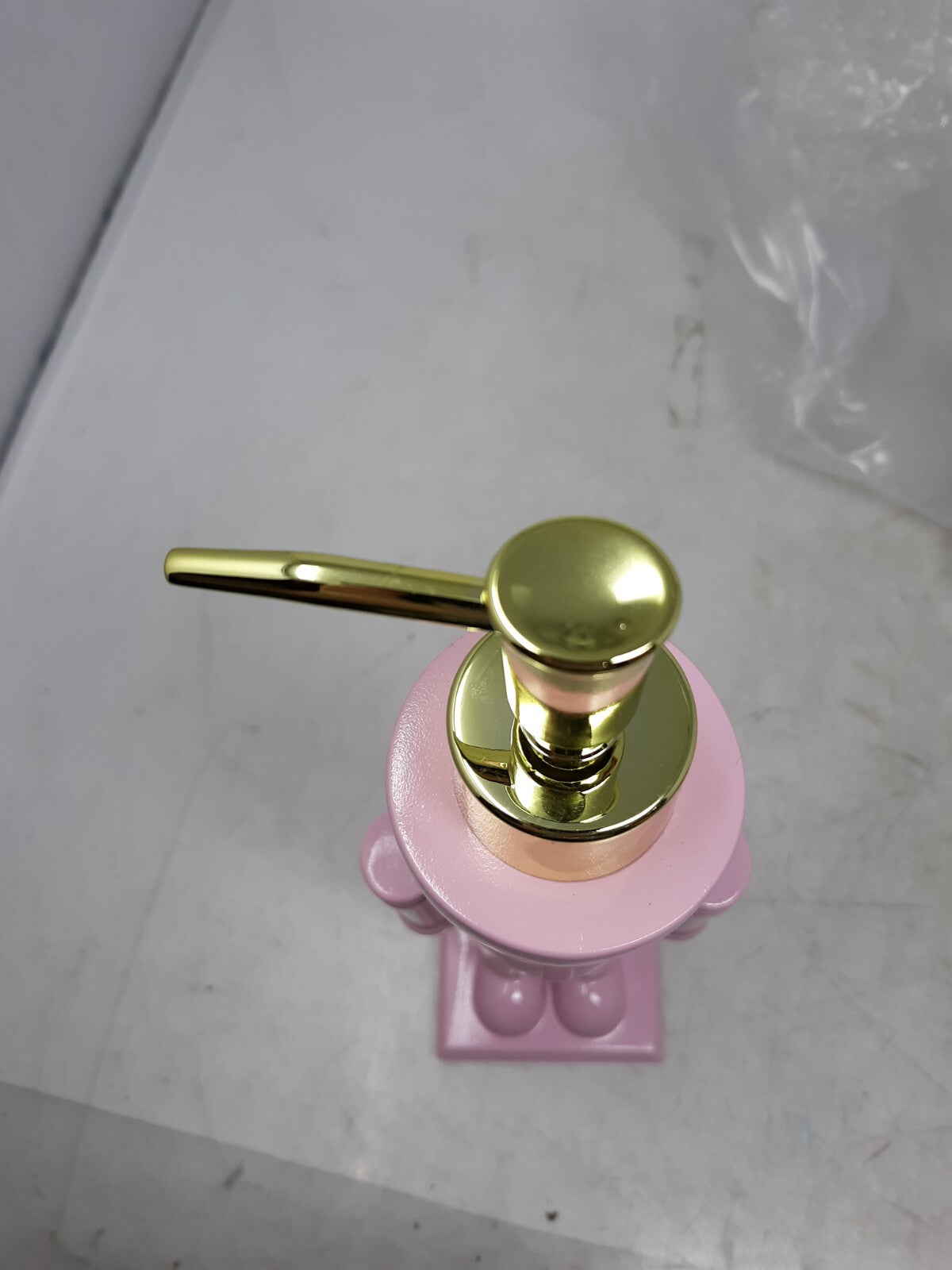 Pink Nutcracker Soap Dispenser - Holiday Décor, Gold Pump, Ceramic