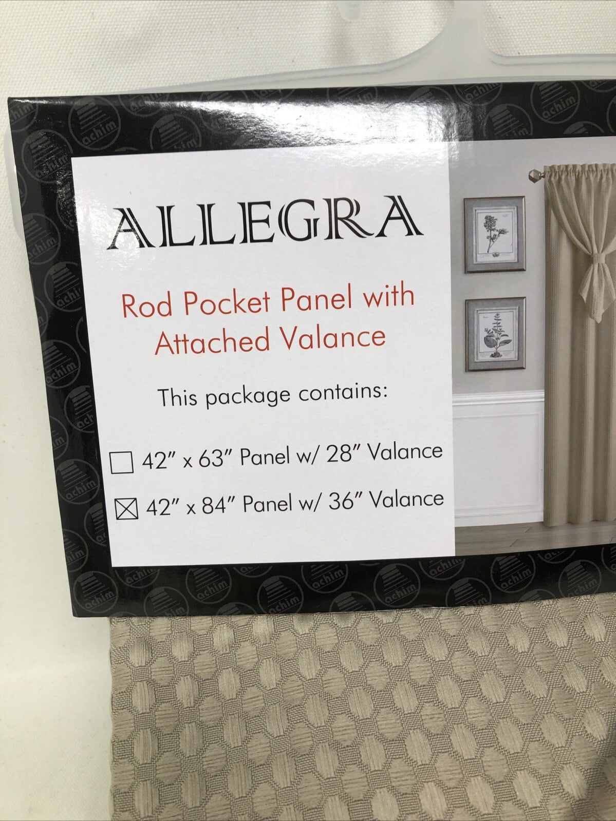 Achim Home Furnishings Rod Pocket Single Panel with Attached Valance All-In-One