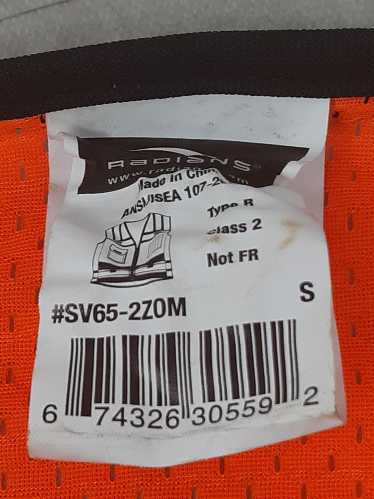 Radians SV65 Type R Class 2 Heavy Duty Surveyor with Zipper Small