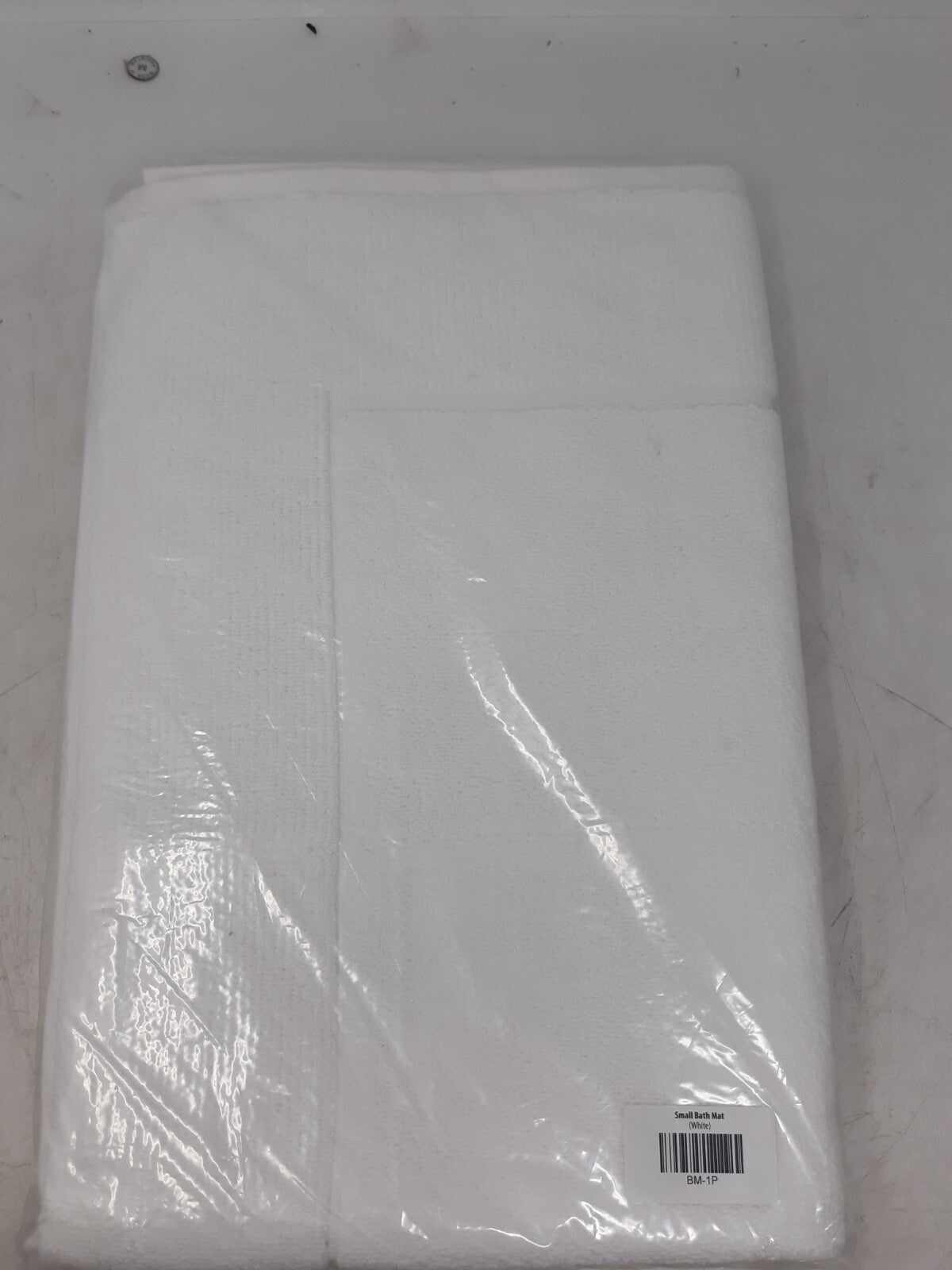 Small Bath Mat BM-1P White Cotton Soft Absorbent Non-Slip