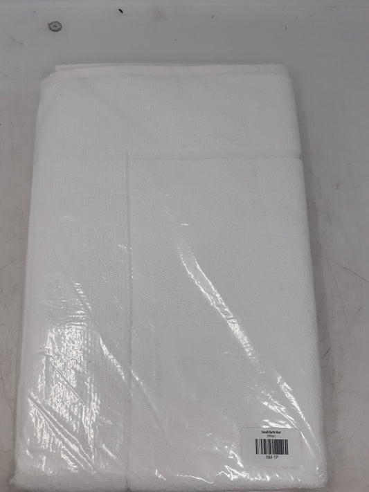 Small Bath Mat BM-1P White Cotton Soft Absorbent Non-Slip