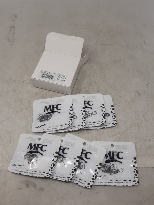 MFC Straight Eye Caddis Chironomid Hooks Size 14 Barbless 25-Pack 0-7190-14-25