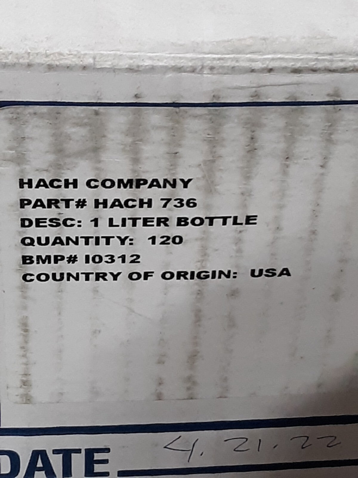 Set of (24) Hach Company 1 L Poly 735 Containers without Caps