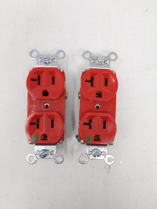 Legrand Radiant 8300-HRED Duplex Receptacle Hospital Grade Red -2 Pck