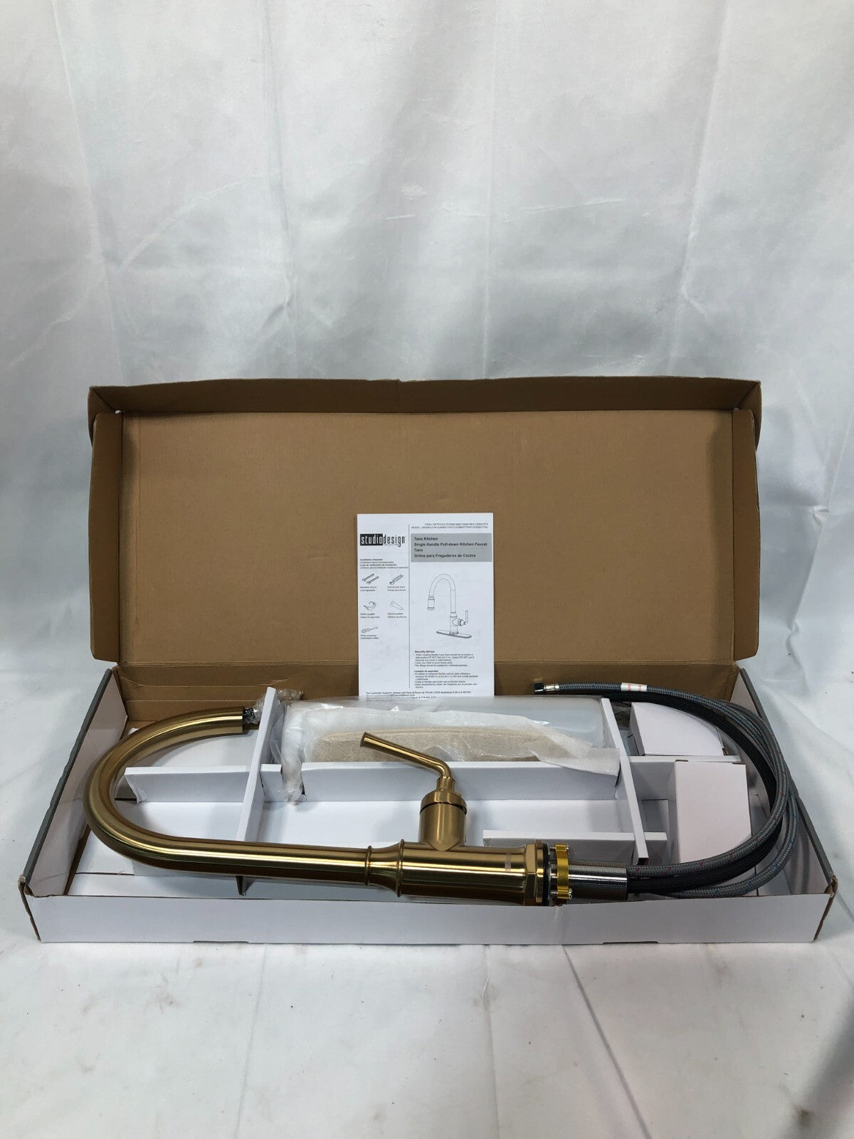 Studio Design Collection Tano Kitchen Faucet ~ Single-Handle Pull-Down, Gold