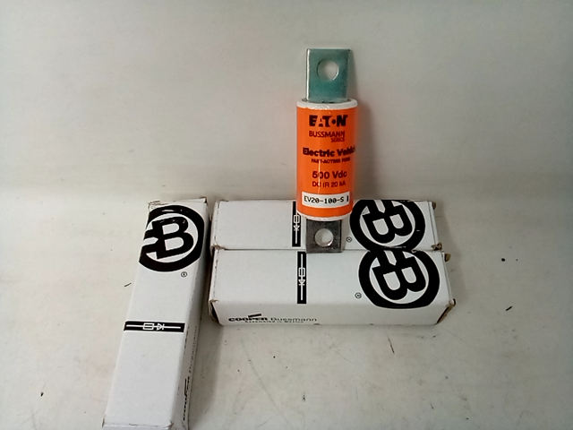 Cooper & Bussmann Electric Vehicle Fast Acting Fuse, EV20-100-S, lot of 3