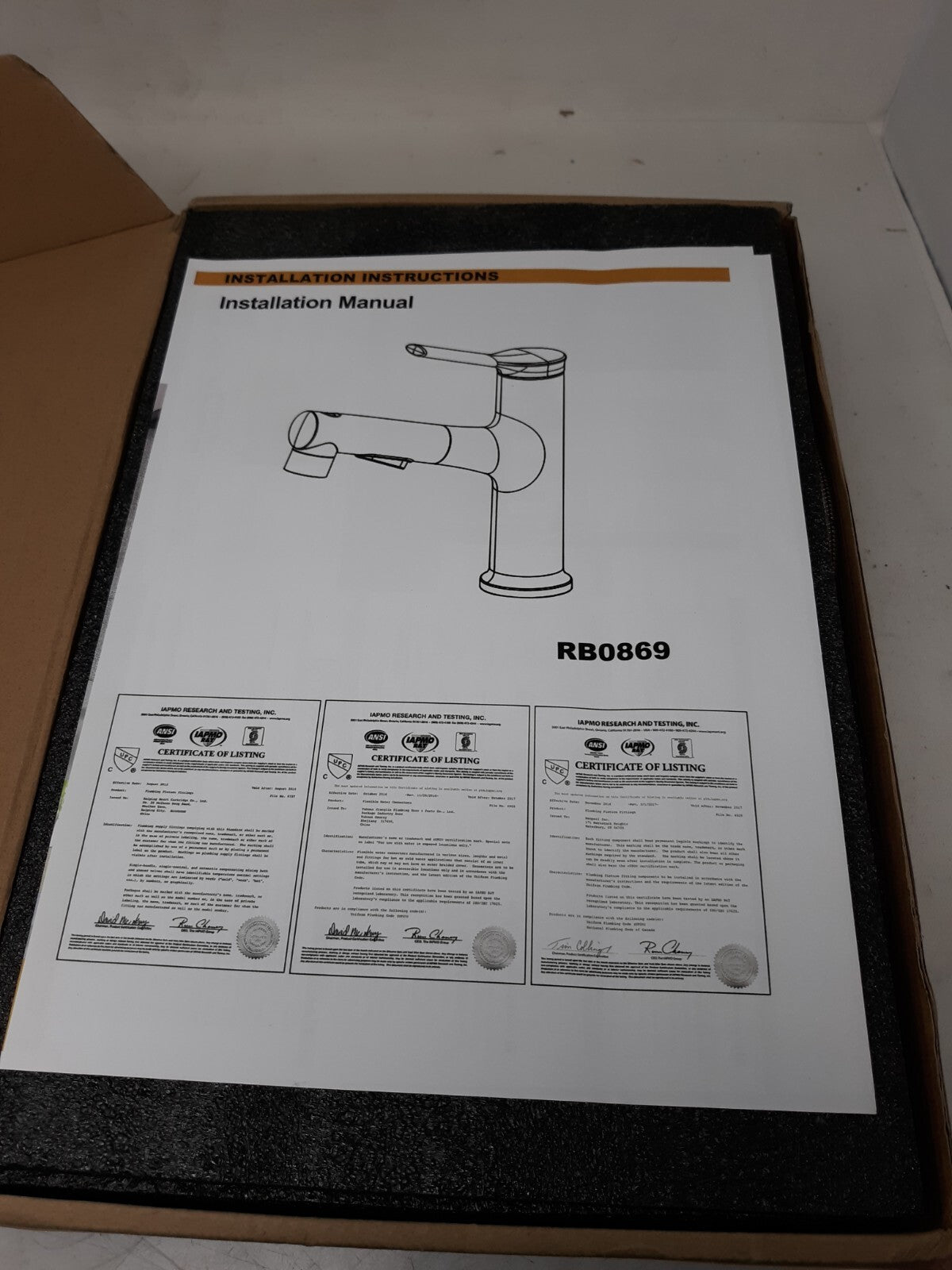 Rbrohant RB0869 Single-Handle Single Hole Bathroom Faucet in Matte Black