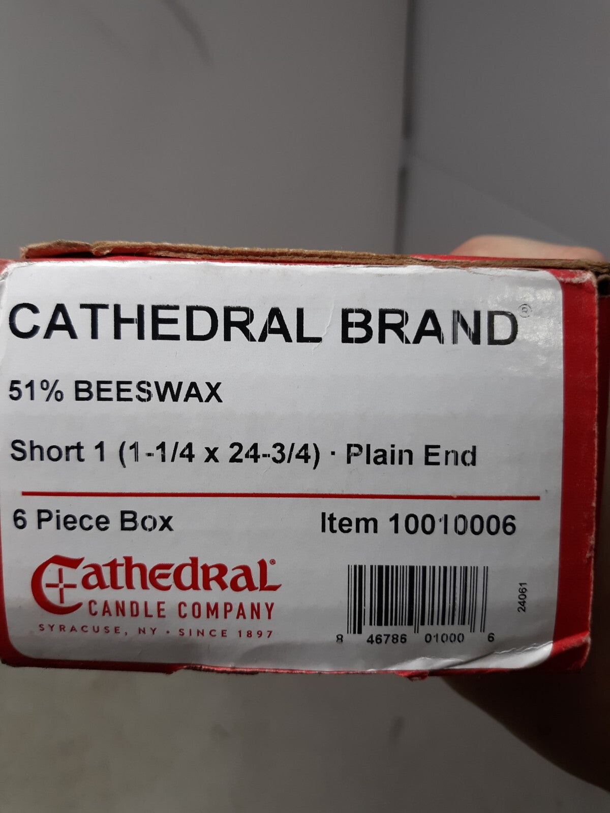 Cathedral Candle Company 51% Beeswax Church Candles - 6 Pack (1-1/4" x 24-3/4")