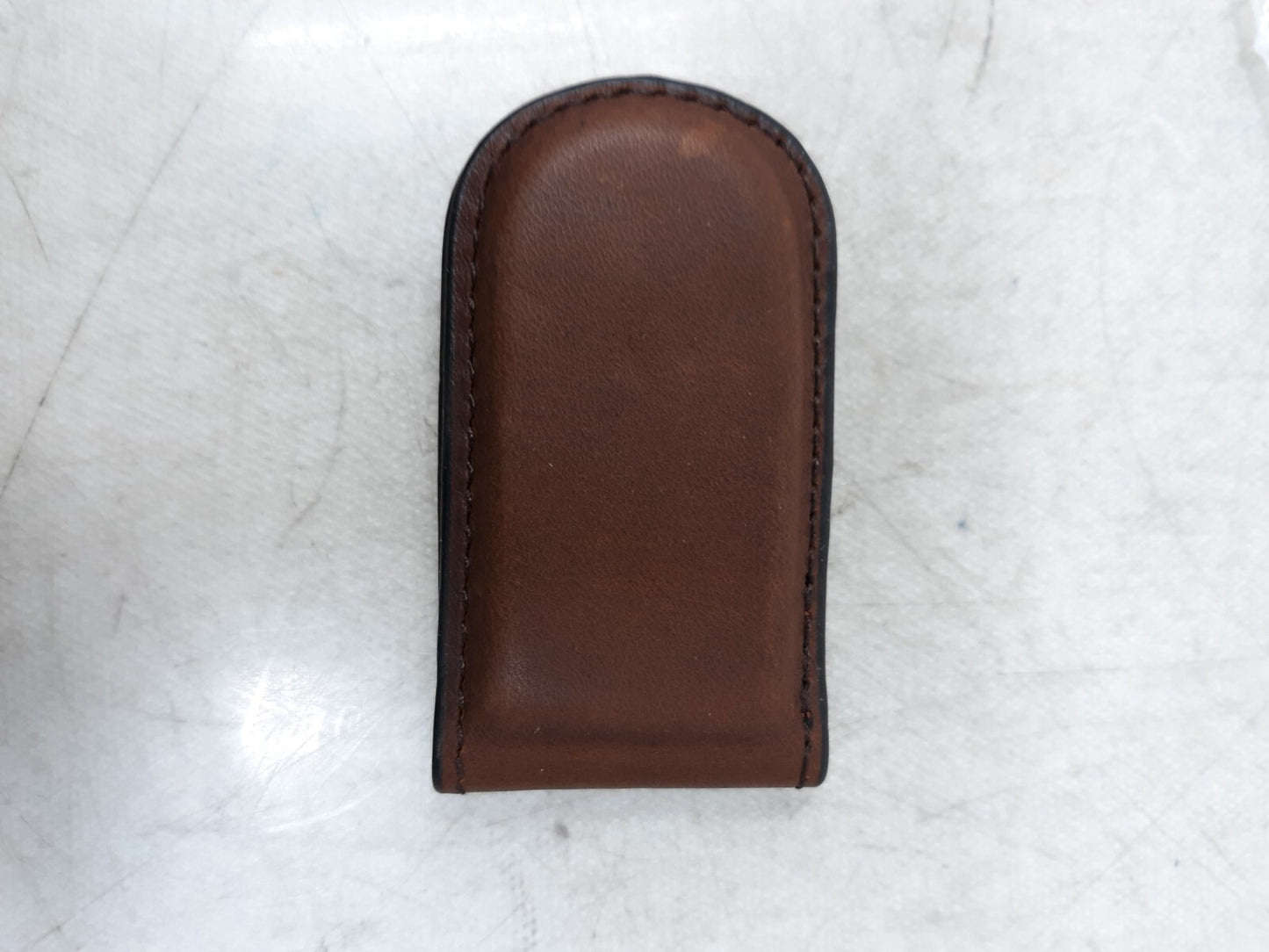 Oklahoma Sooners Genuine Leather Money Clip - Brown Magnetic