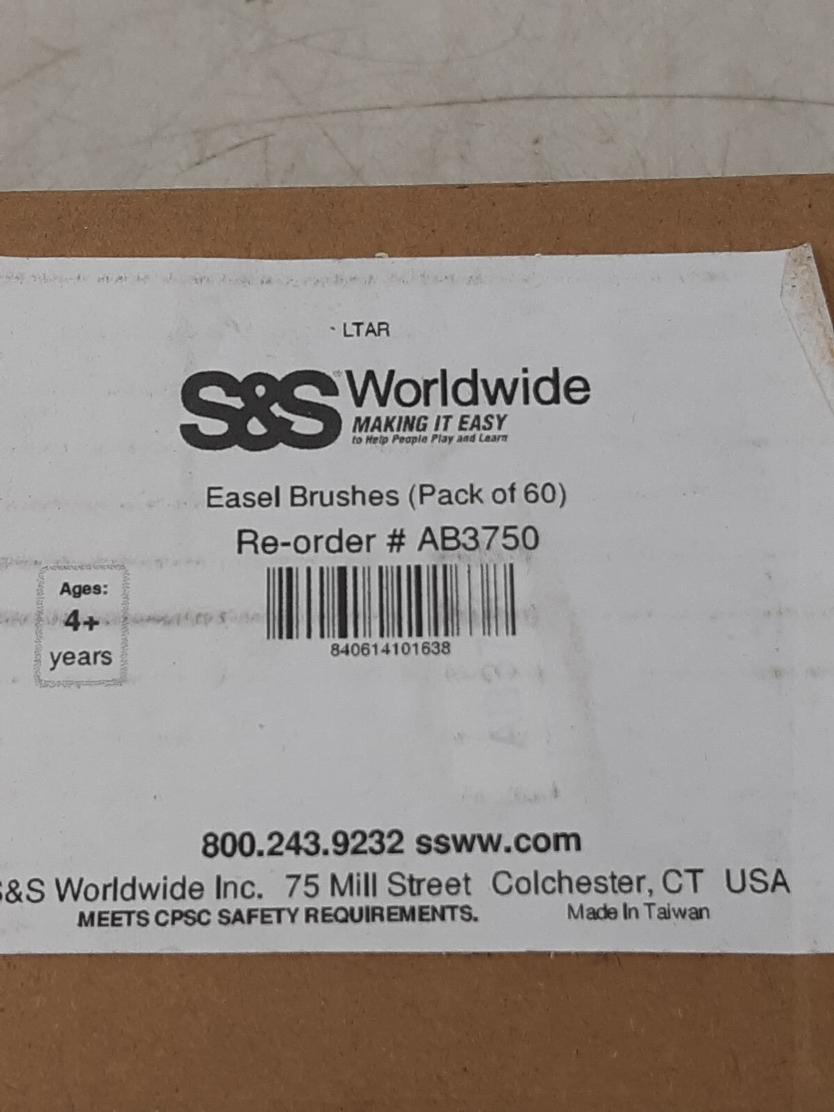 S&S Worldwide Easel Paint Brushes - Pack of 60 - Natural Wood Handle