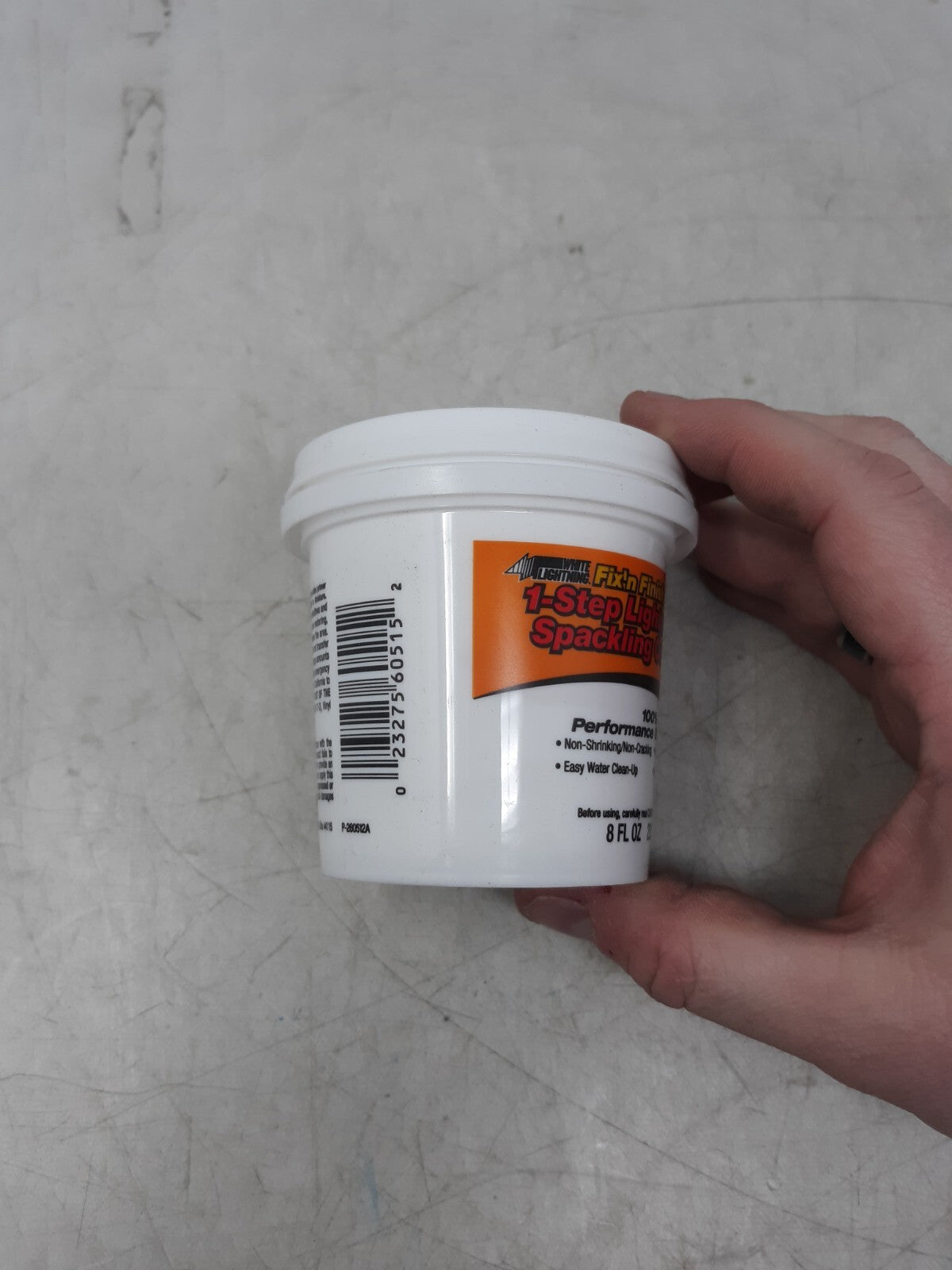 White Lightning Fix'n Finish 1-Step Lightweight Spackling Compound 8oz 60515