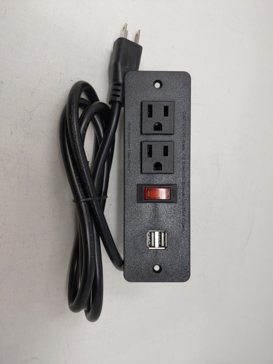 Jenson Furniture Power Distribution Unit JN02-03-22K Black 2 Outlet, 2  USB