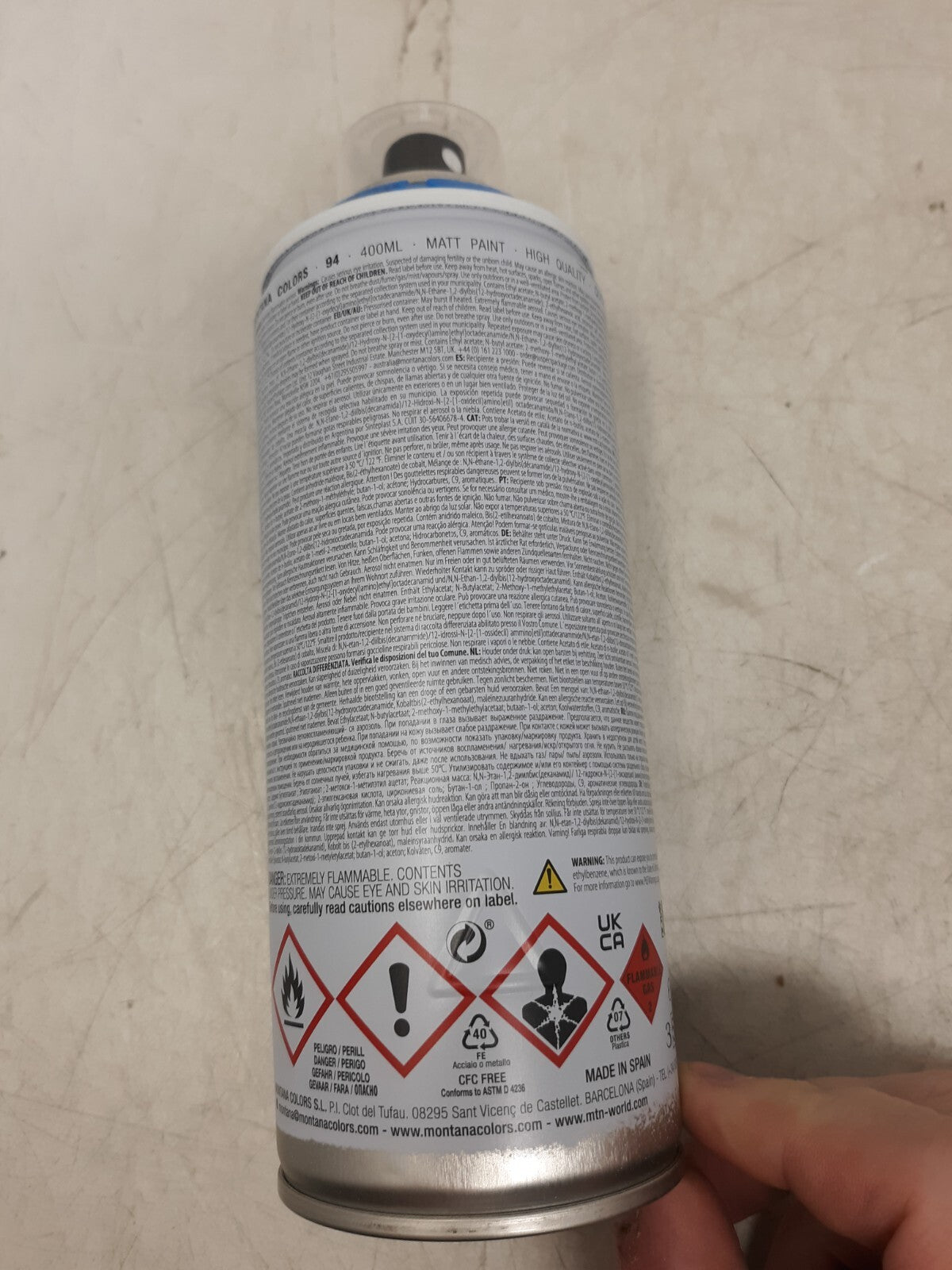 Montana Colors MTN 94 Spray Paint Electric Blue - 400ml Matte