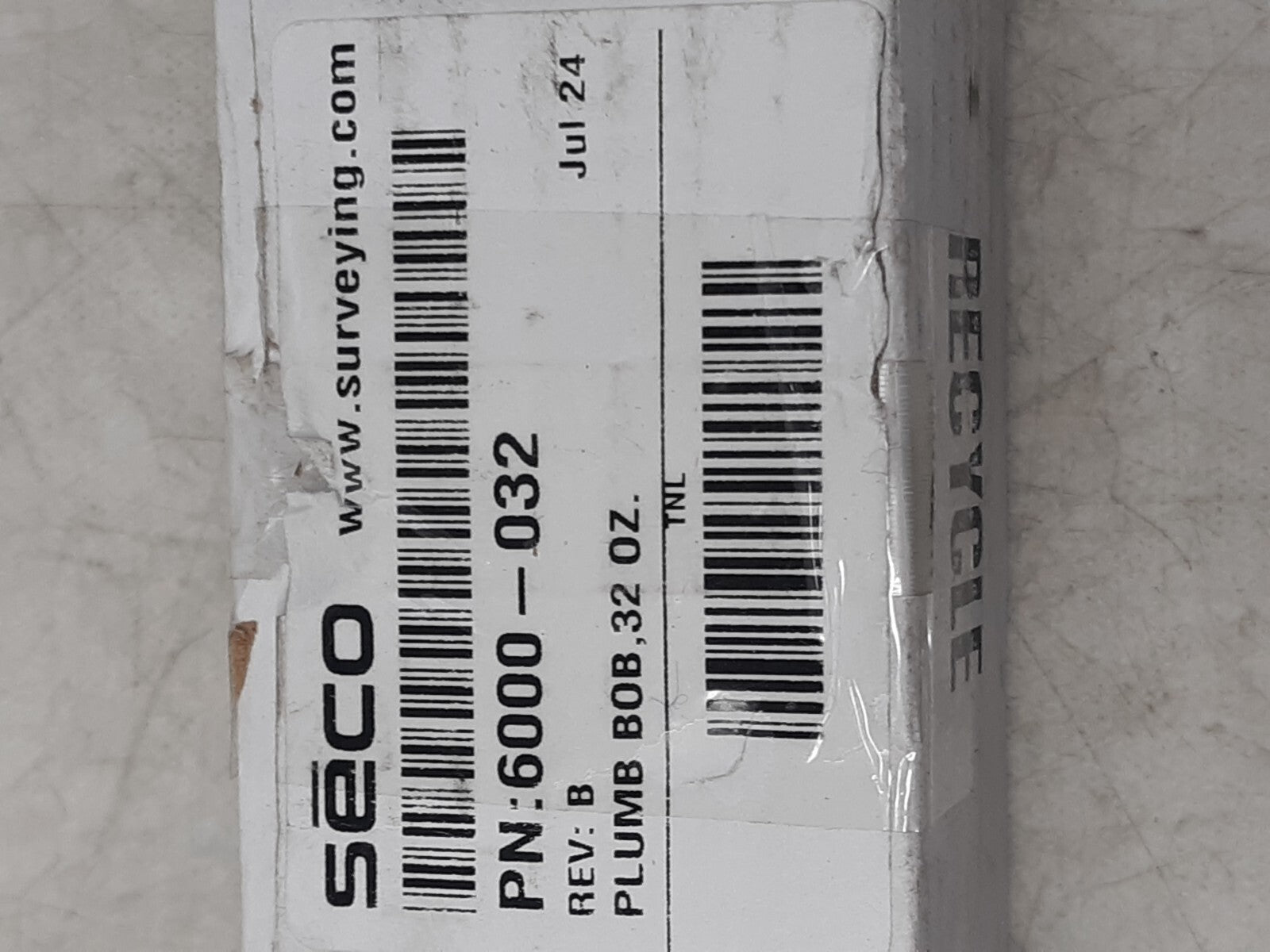 Seco 6000-032 32oz Brass Plumb Bob for Surveying & Construction