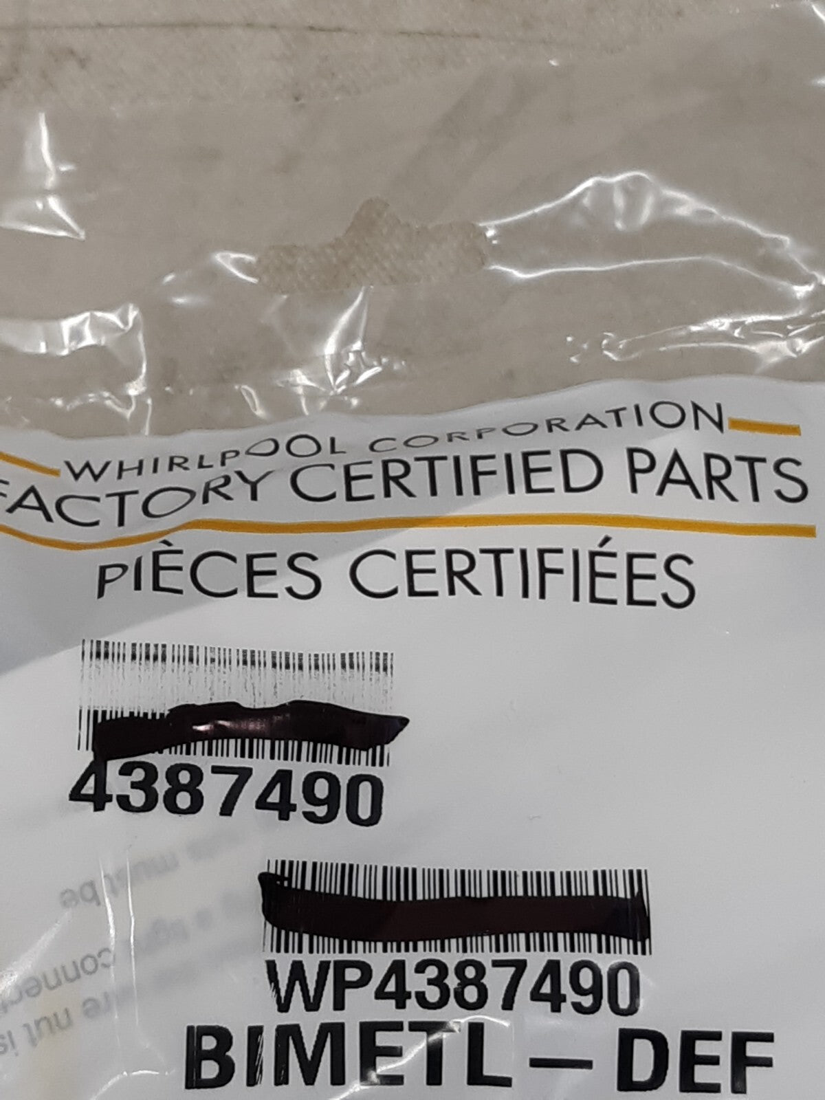 Whirlpool Kenmore Defrost Thermostat WP4387490