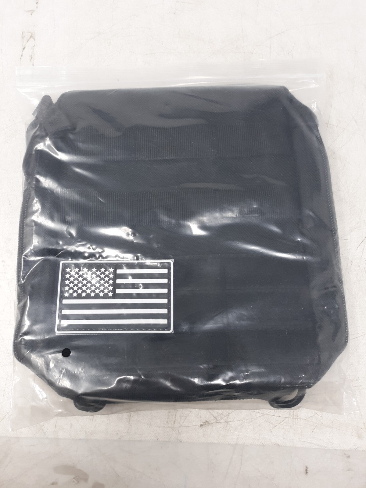 Tactical Molle Utility Pouch EDC Bag w/ USA Flag Patch Black Zippered Organizer