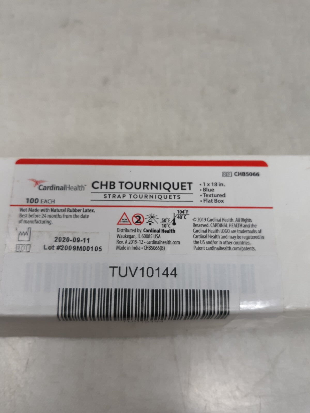 New CardinalHealth CHB Strap Tourniquet Pack - 100 Pack, 1" x 18"