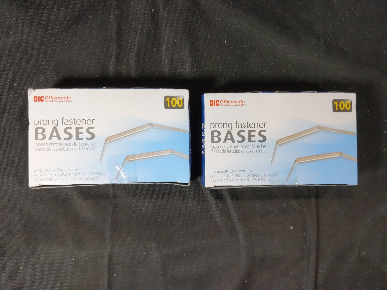 Officemate Prong Fasteners Bases, Silver 100/Box (2 pack, 200 total) 2" capacity