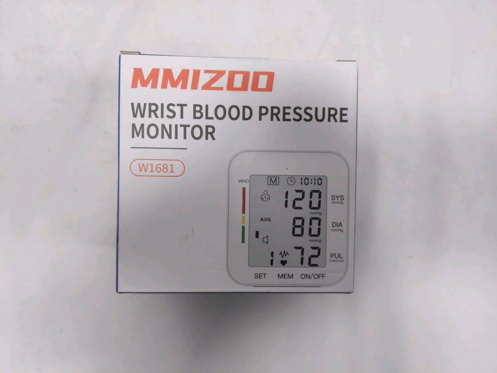MMIZOO Wrist Blood Pressure Monitor Bp Monitor Large LCD Display W1681