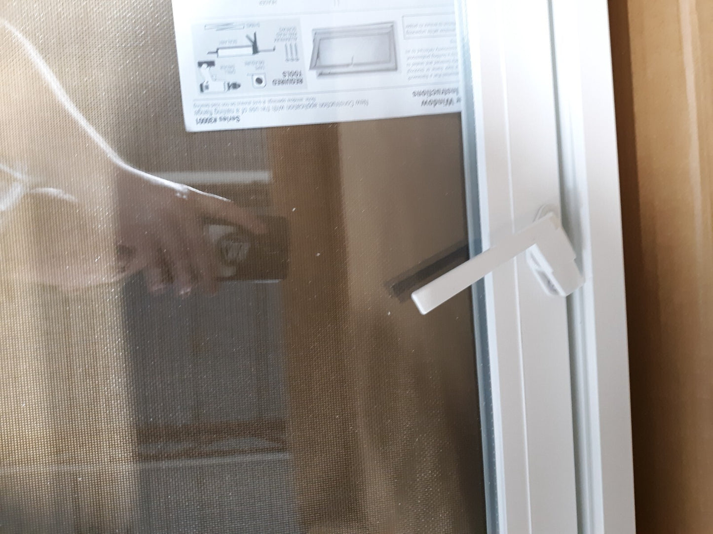 Vinyl Hopper Window VBHI3222B White 32"x22" Crank Handle Screen Included