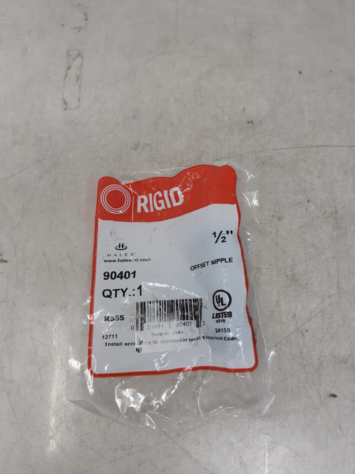 Lot of 5 Halex® 90401 Rigid Offset Nipple, 1/2"