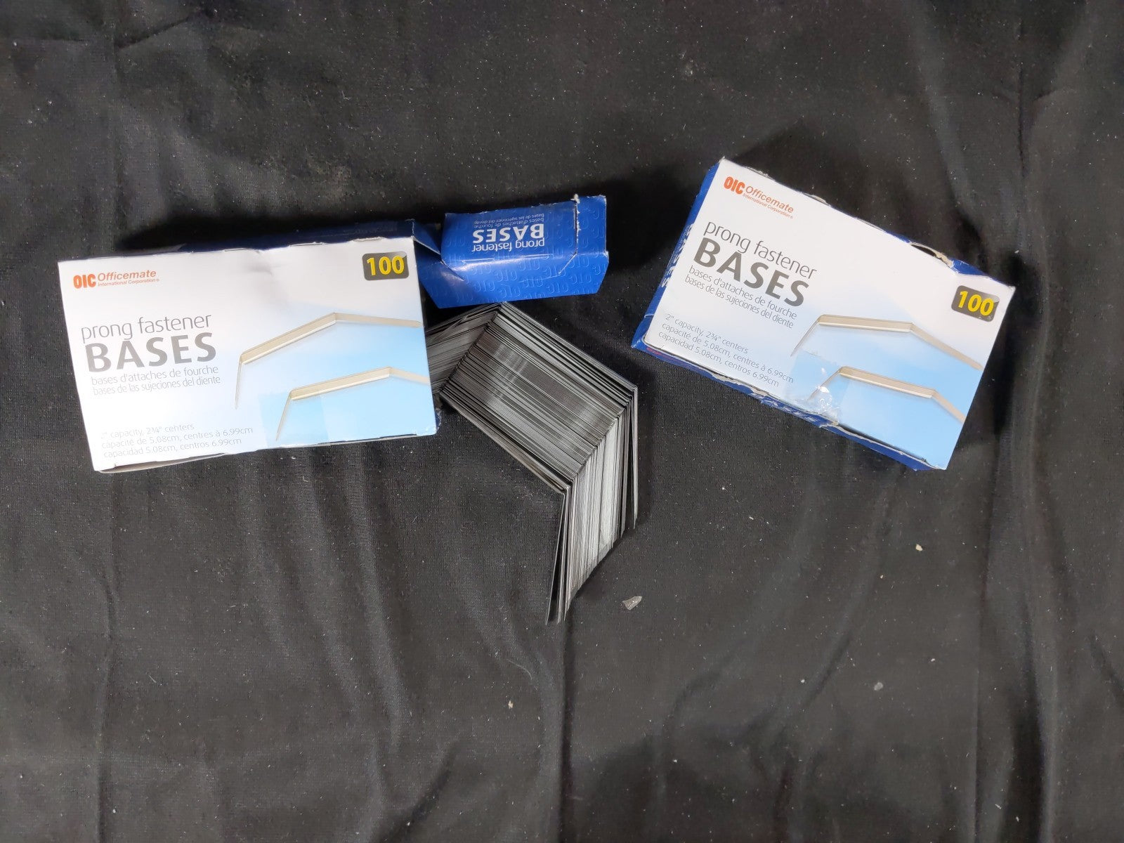 Officemate Prong Fasteners Bases, Silver 100/Box (2 pack, 200 total) 2" capacity