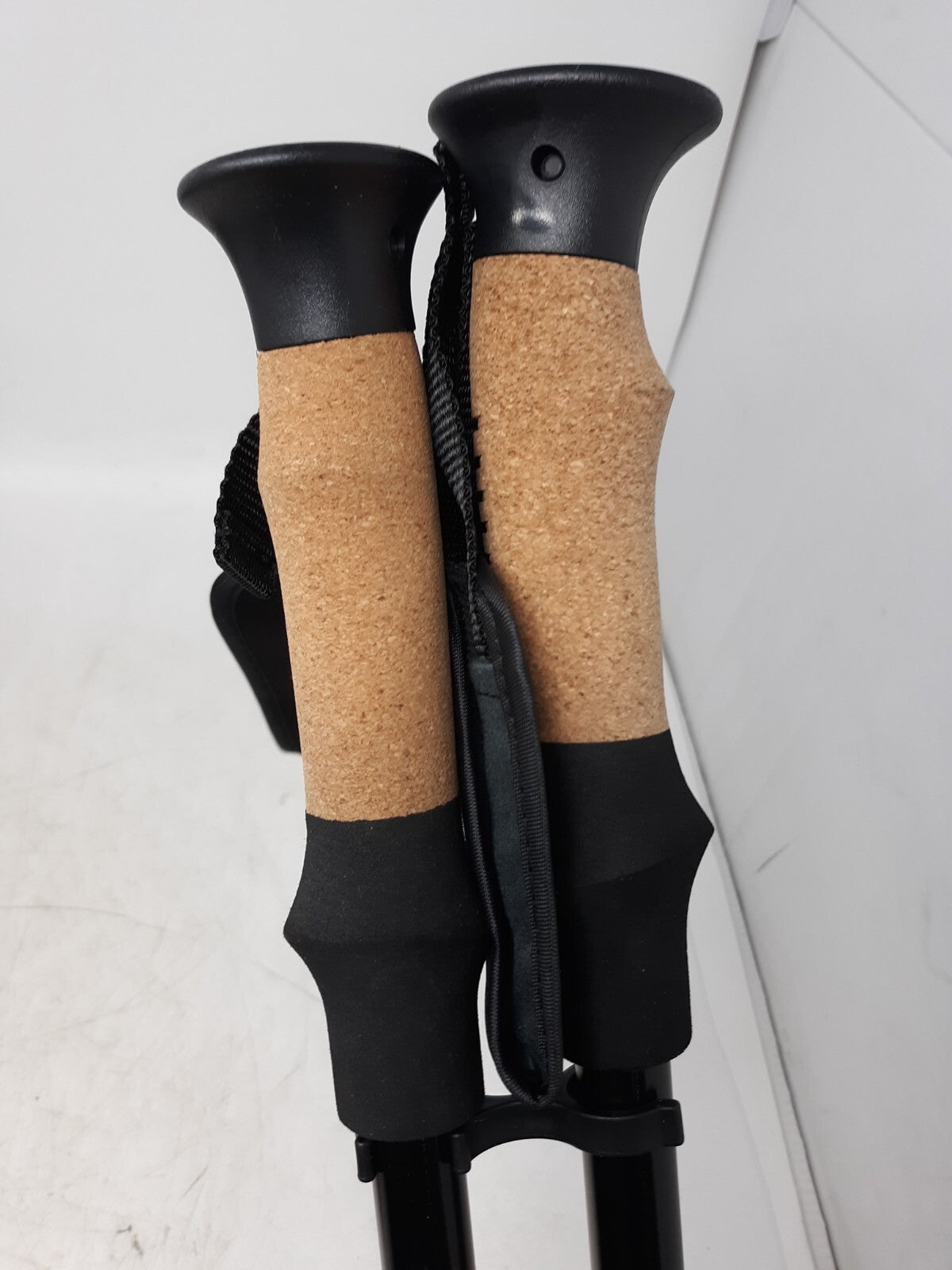 Adjustable Hiking Trekking Poles w/ Cork Handles & Accessories (Pair)