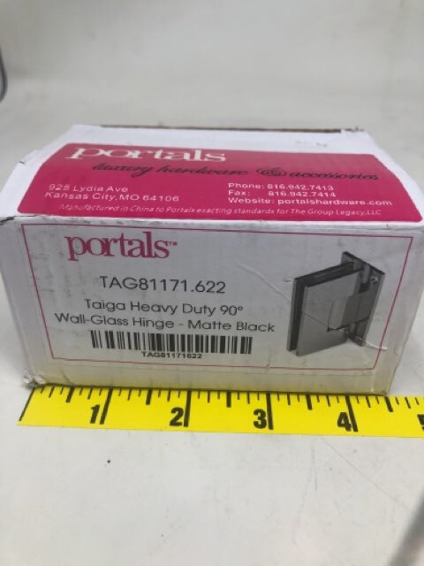 Portals Taiga Heavy Duty 90 ゚Wall-Glass Hinge - Matte Black